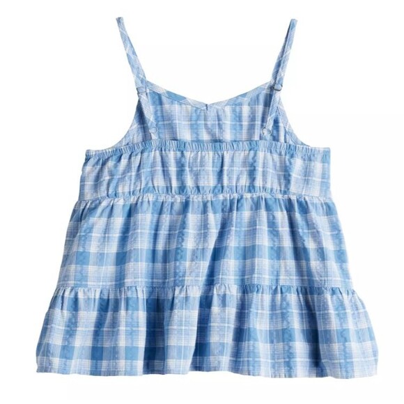 Girl's 14/16 XL Babydoll Cami Tank Top SO Blue NEW v-neck sleeveless ruffled - Picture 2 of 2
